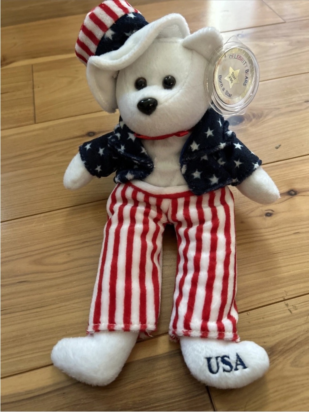 💙Celebrity Bears Born a Star # 86 Uncle Sam Design Plush Stuffed Bear 11" MWMT